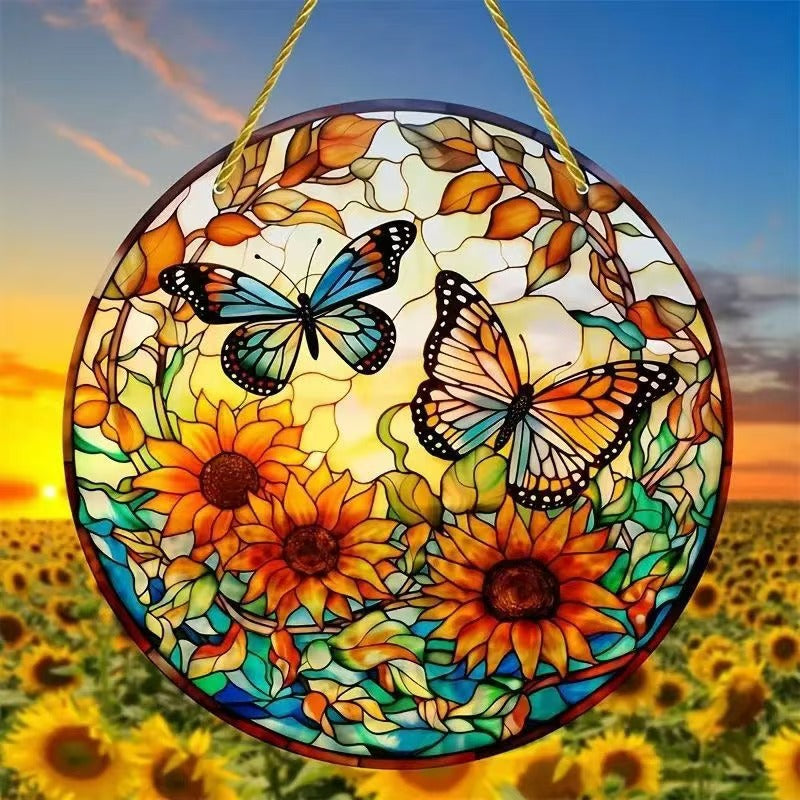 Butterfly Wall Art Decor - Acrylic Hanging Painting for Home & Garden