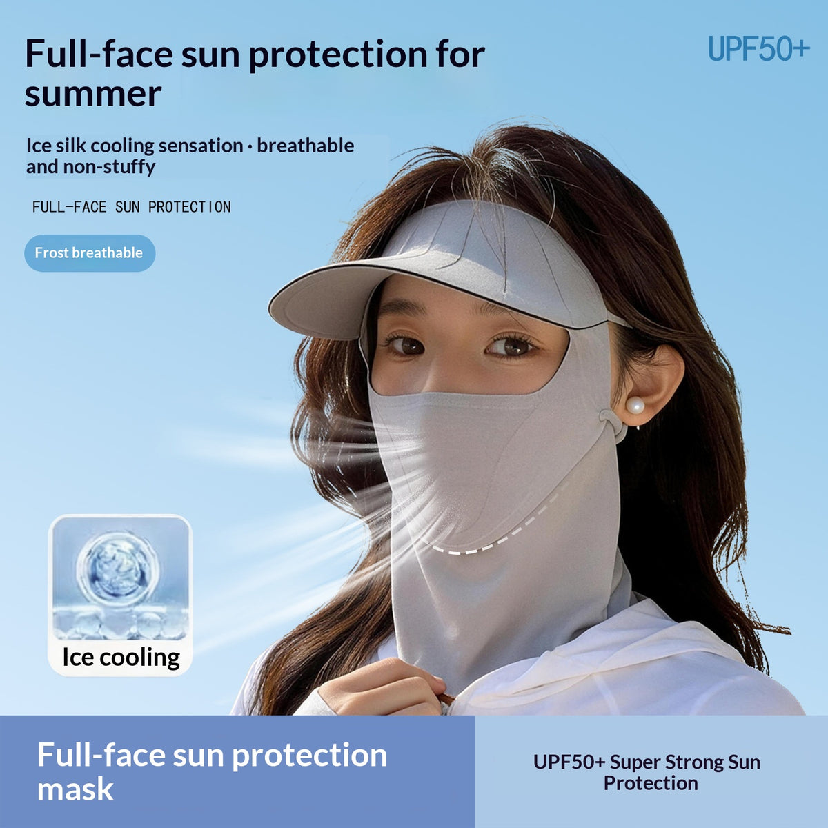 Women's Sun-Protective Face Mask with Extended Visor