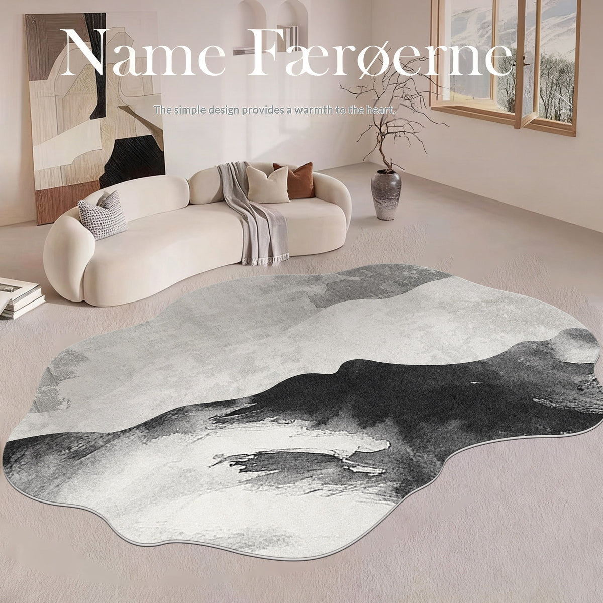 Irregular Shaped Cashmere-Like Water and Oil Absorbent Carpet for Living Room