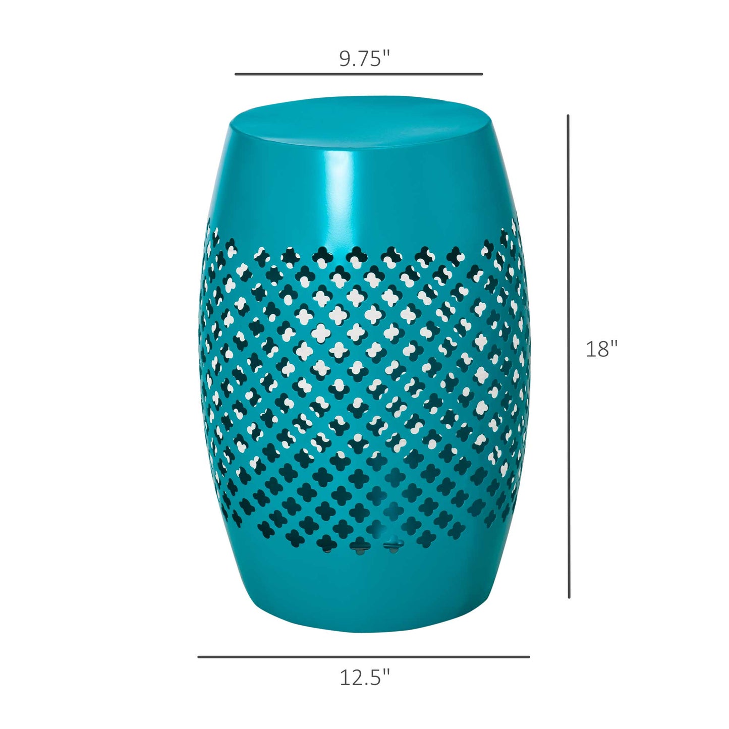 12" Steel Round Outdoor Accent Table - Blue