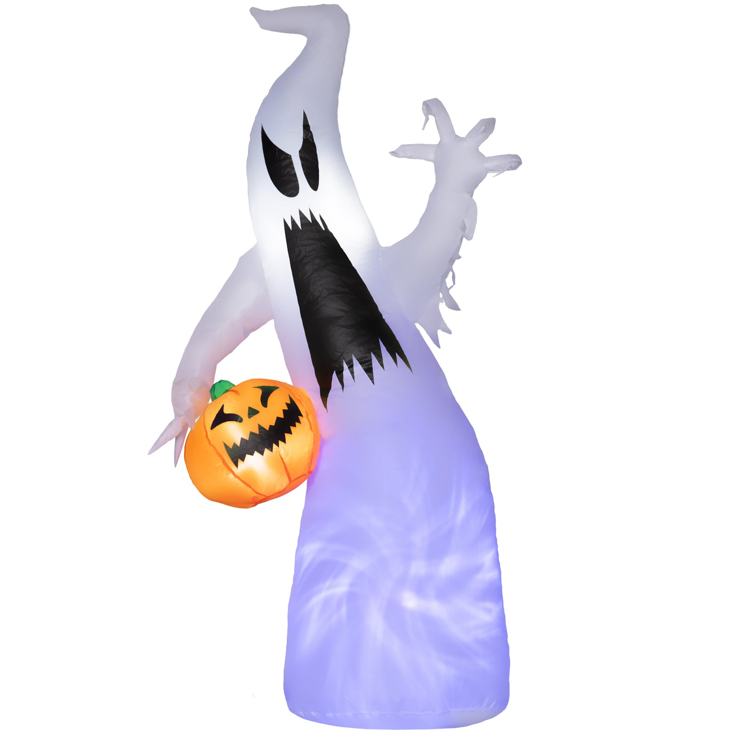 Halloween Inflatable Ghost with Pumpkin - LED Yard Decor