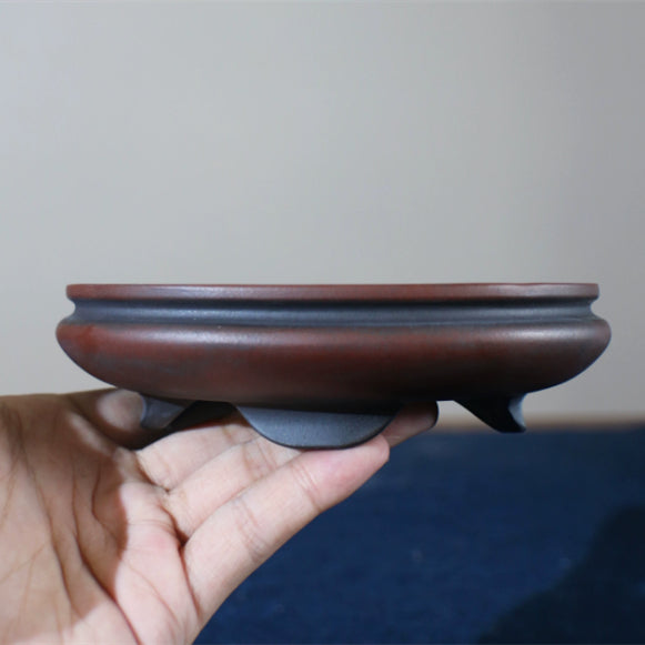 Oval Purple Clay Flower Pot Antique Style Garden Planter - Classic Aged Design
