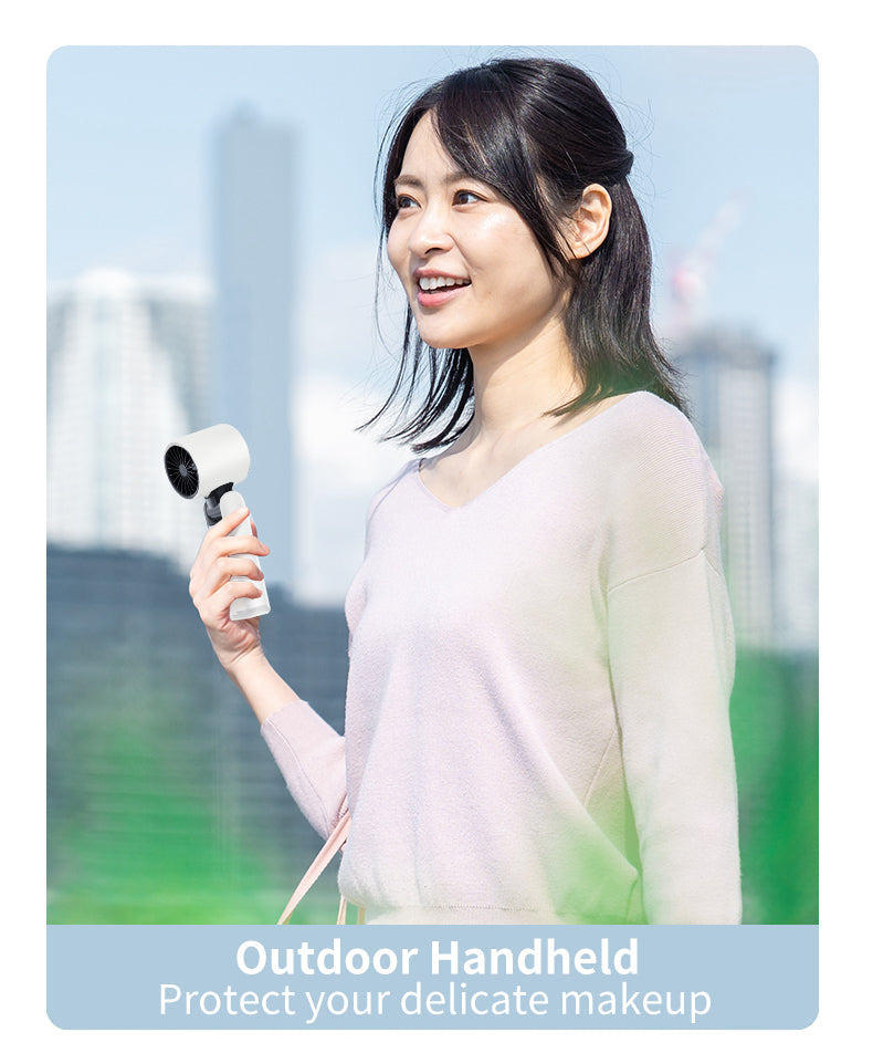 Rechargeable Handheld Fan with LED Display, Foldable Personal Cooling Device