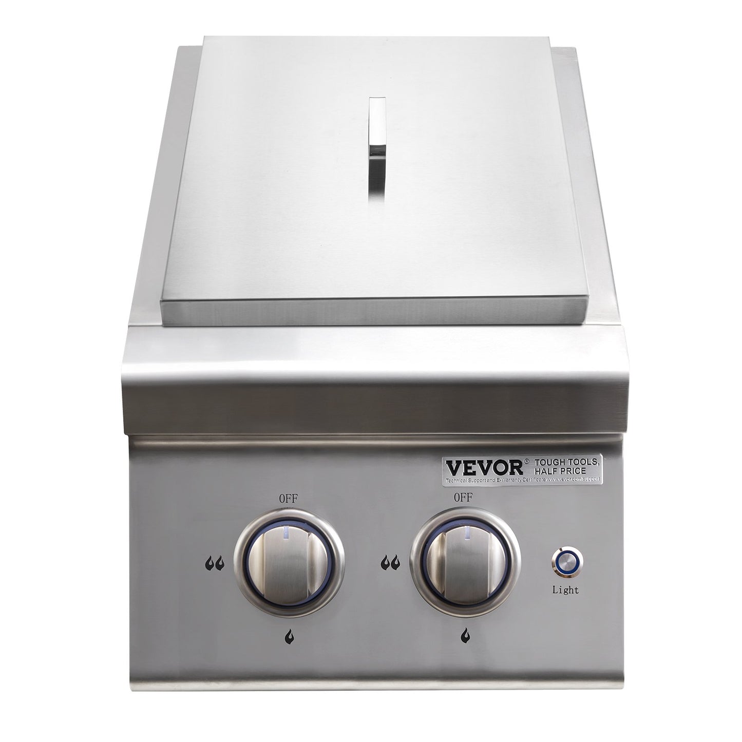 Outdoor Double Side Burner with 17,000 BTU Each - Propane & Natural Gas, Stainless Steel