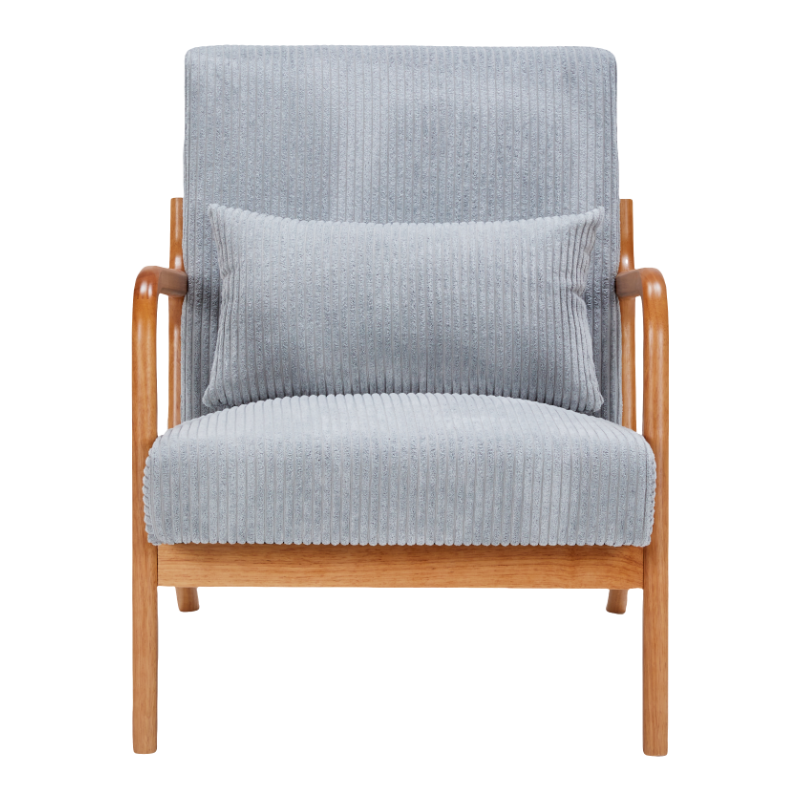 Mid-Century Modern Upholstered Accent Chair - Light Gray