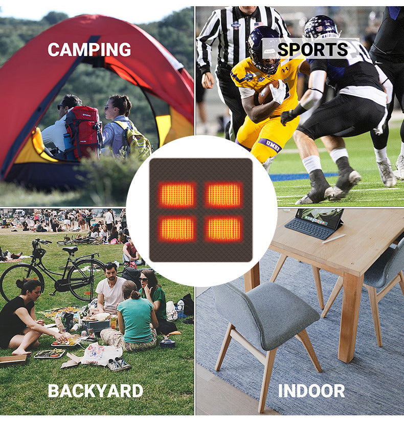 USB Portable Graphene Heating Pad for Office Chair Car Seat Outdoor Use - Fast Heating