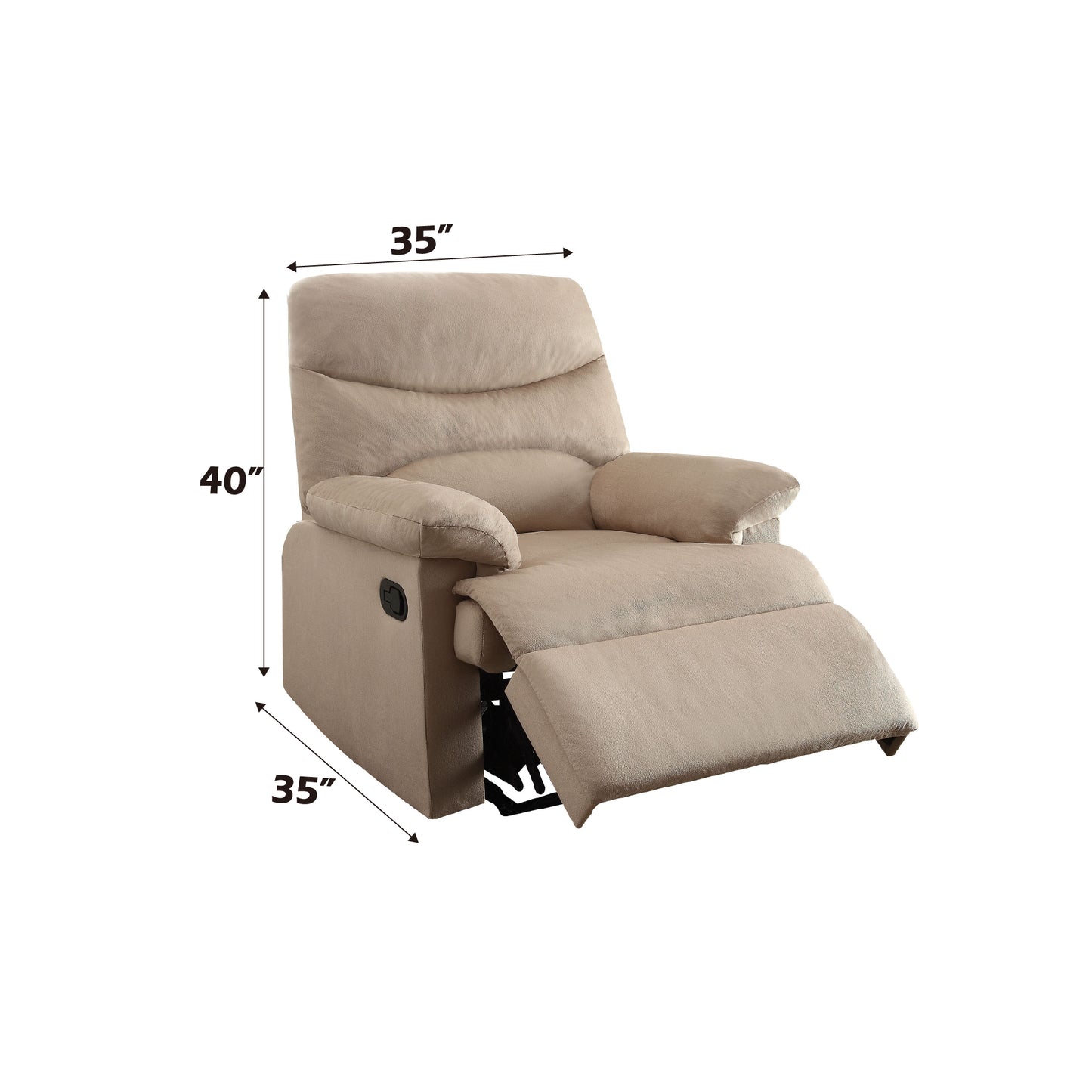 Beige Woven Fabric Motion Recliner - Comfortable Design