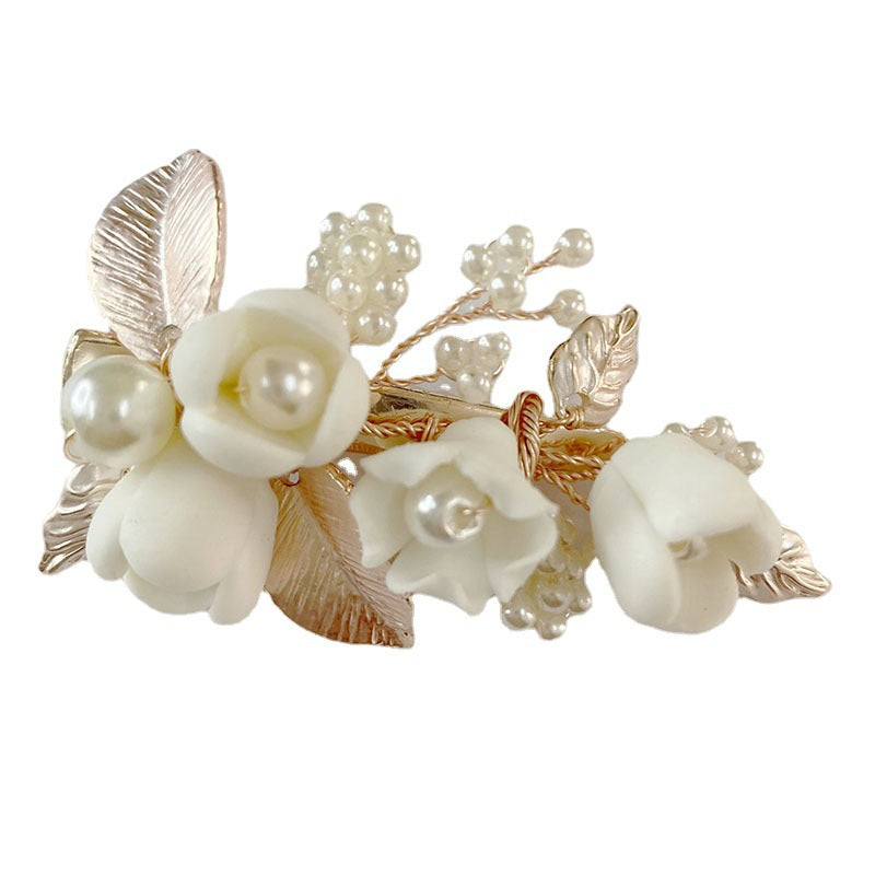 Handmade Wedding Bride Headpiece with Crystal Flowers