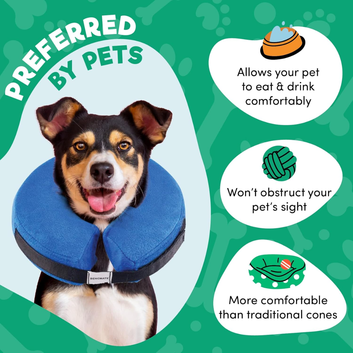 Large Blue Dog Cone Collar Post-Surgery Protective E-Collar