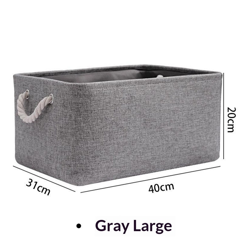 Foldable Storage Basket with Lid - Multi-Size Home Organization Box