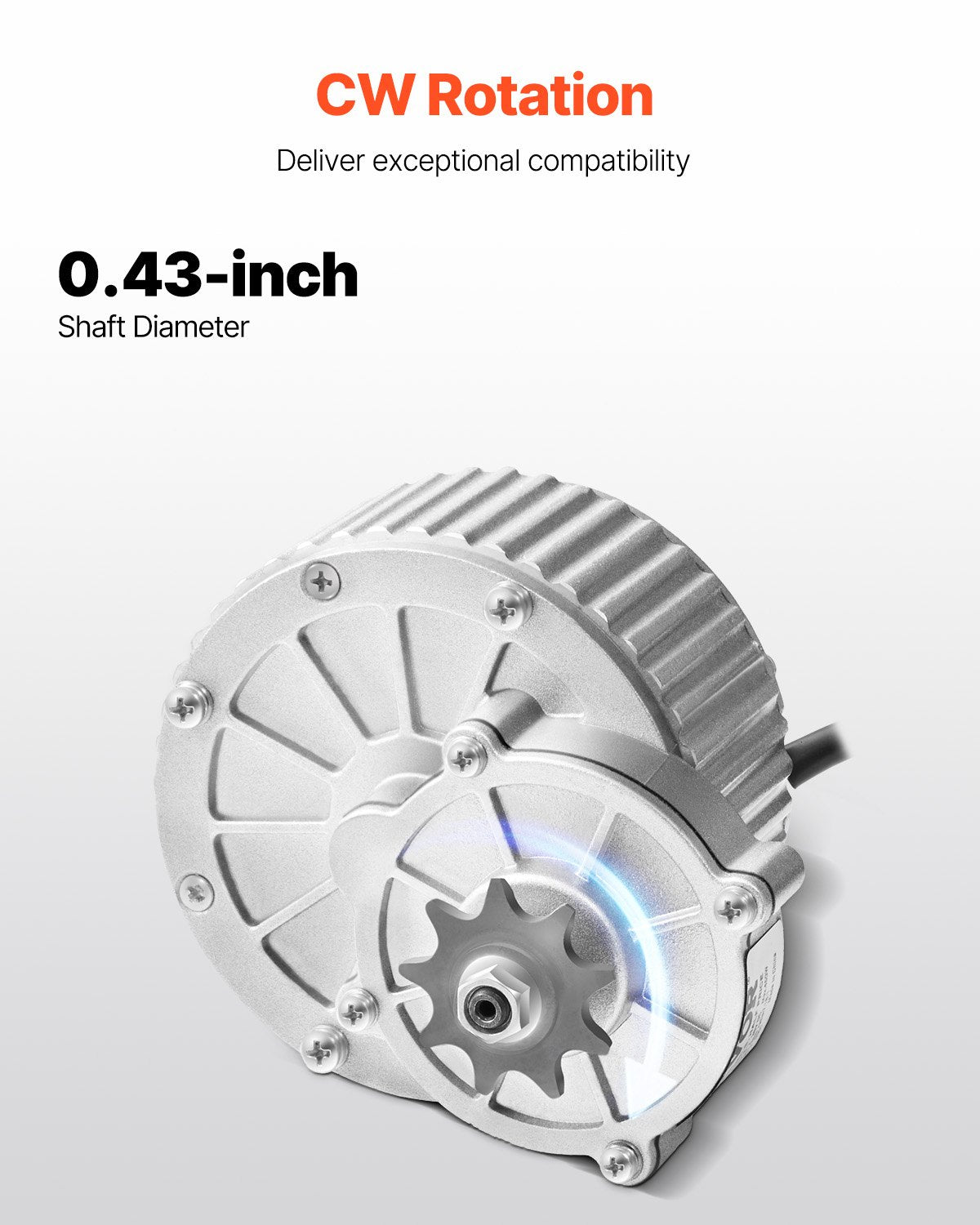 450W Electric Brushed DC Motor Kit for E-Bikes & Scooters - 36V, 3000rpm