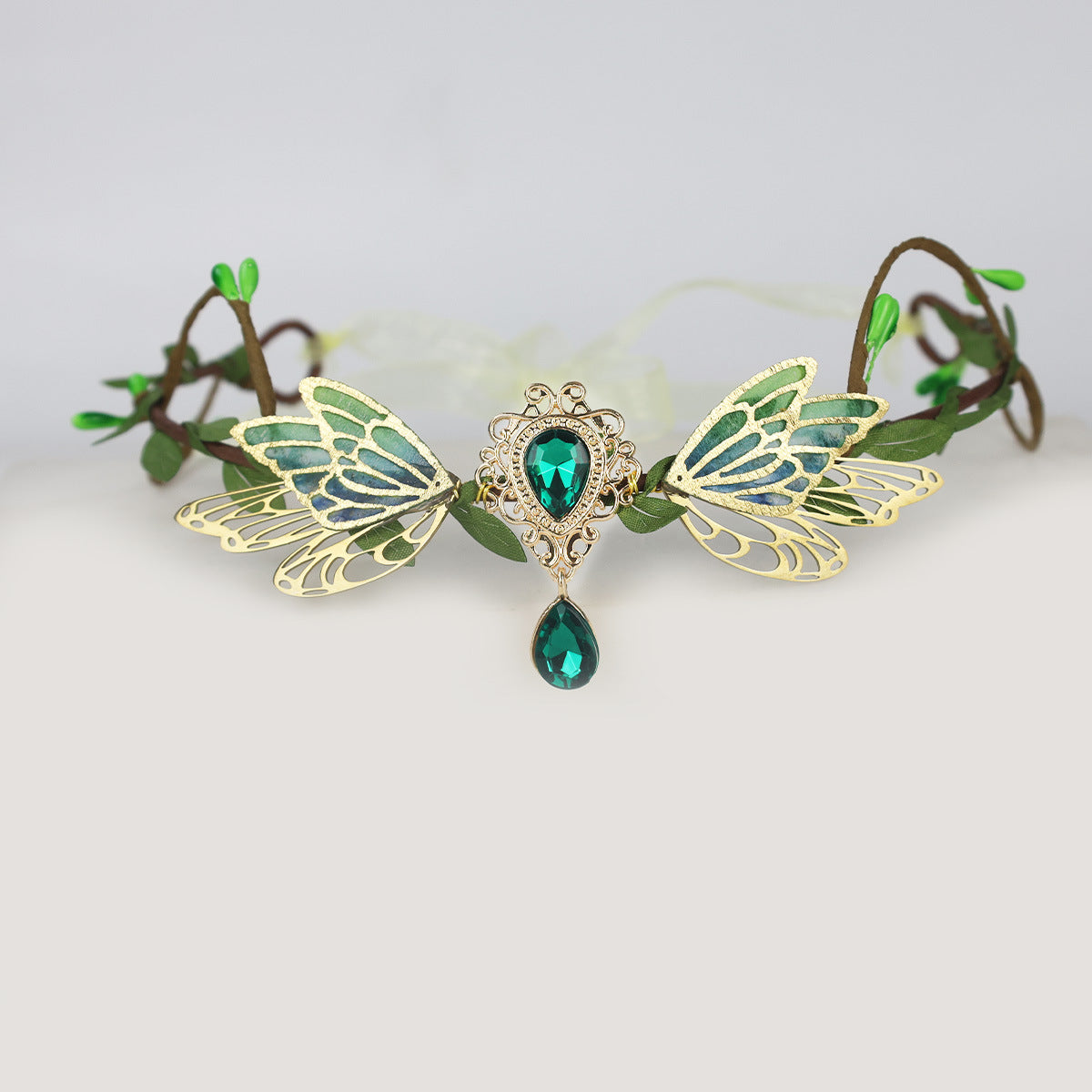 Fairy Style Green Butterfly Wings Headband for Women - Elf Hair Accessory
