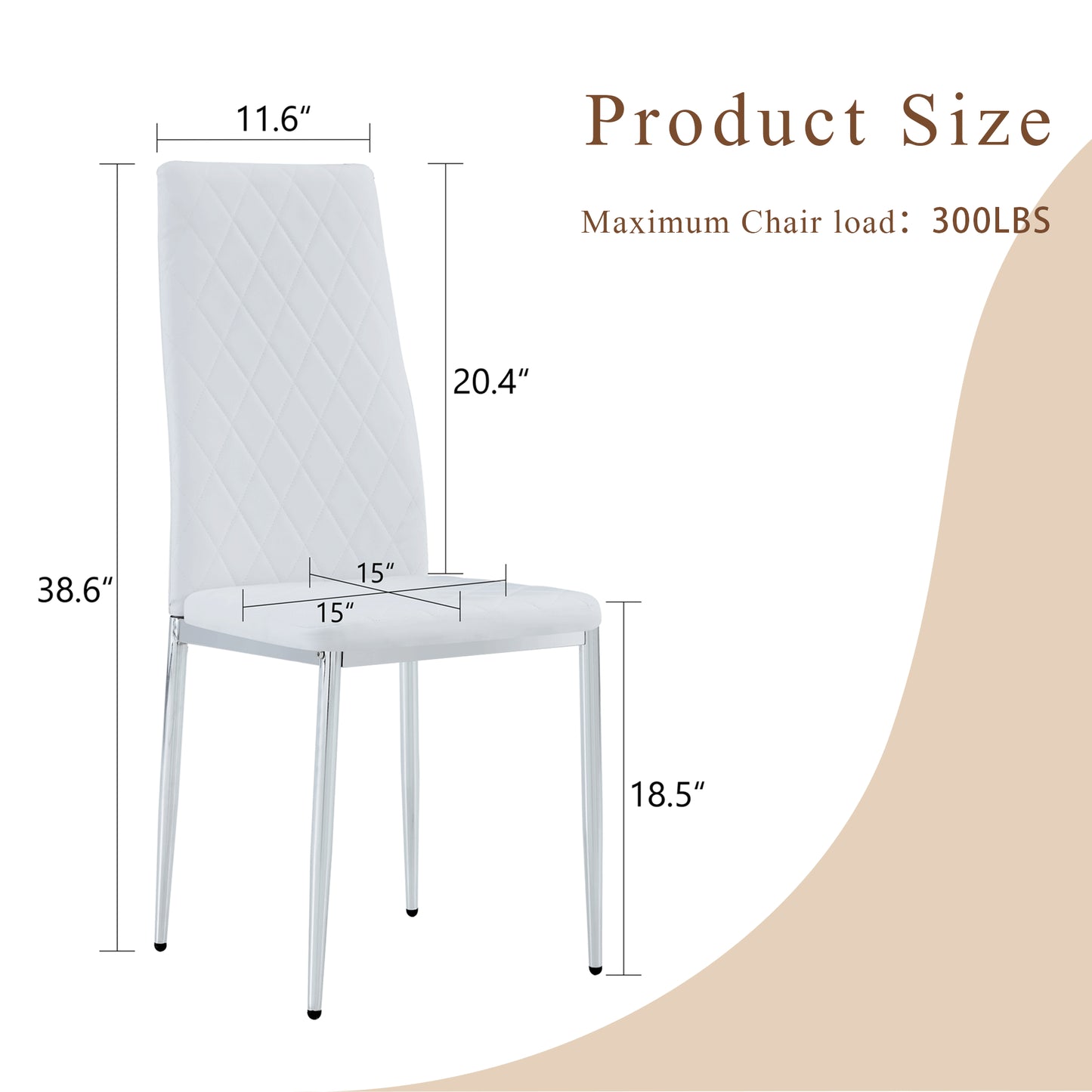 Modern Style Dining Chairs Set Of 6 In White, Essential For
