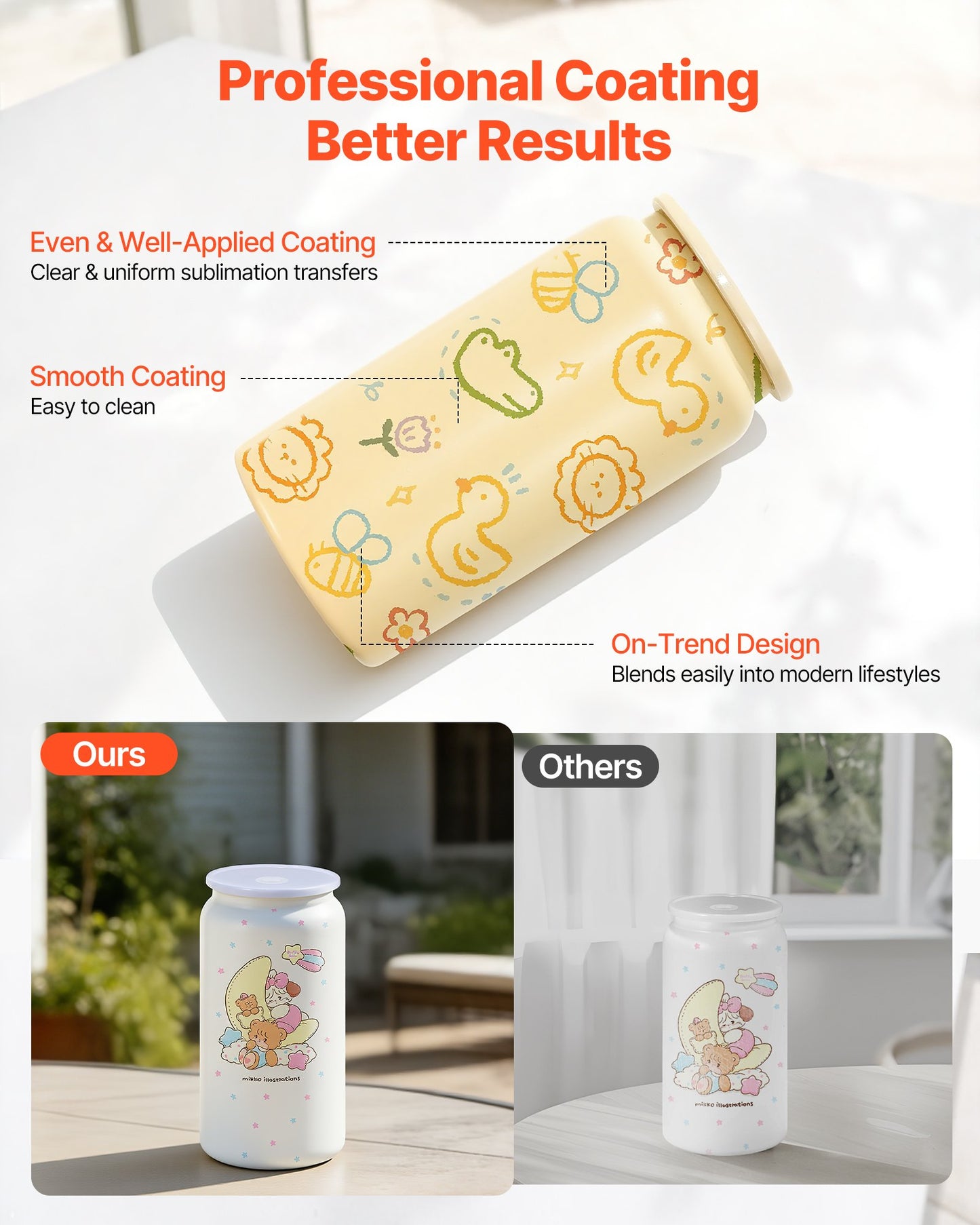 16oz Sublimation Tumblers Bulk Pack - Double Wall Stainless Steel with Lids & Straws, Multi-Color, DIY Customization