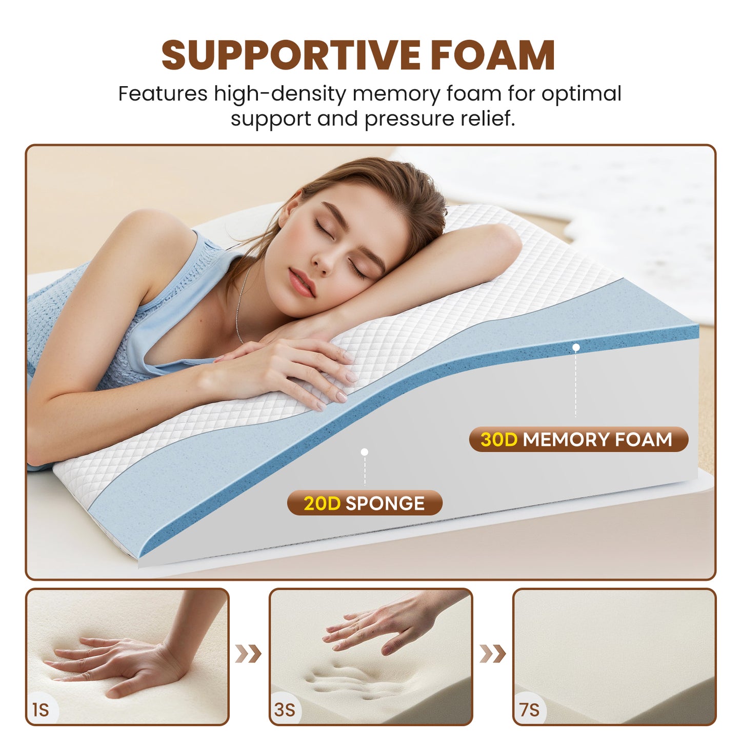 Memory Foam Wedge Pillow - Versatile Support for Comfort