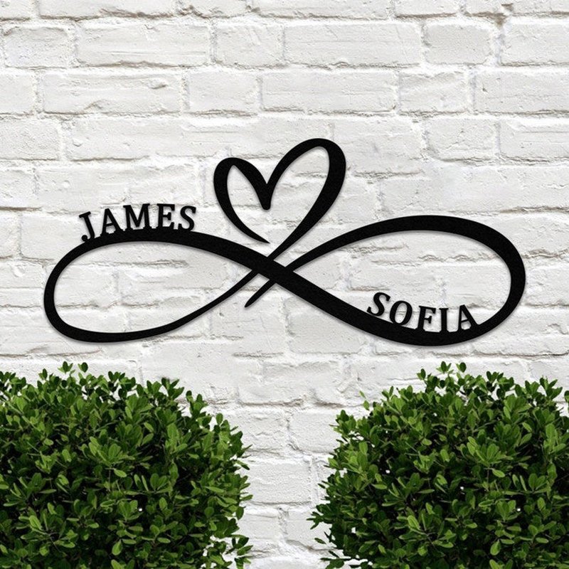 Personalized Infinite Love Symbol Wedding Sign Home Decor