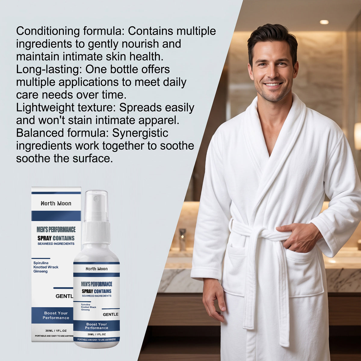 Men's 30ml Performance Body Spray - Refreshing Skin Care Spray for Men