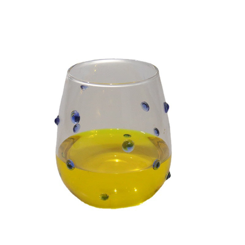 Blue Irregular Dot Glass Cup Set 400ML - Durable Borosilicate Drinkware
