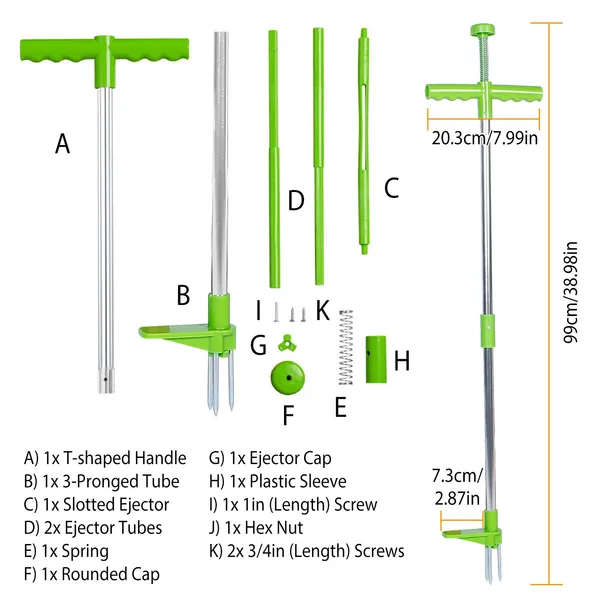 Stand-Up Weed Puller Tool with Long Handle and Root Removal Claws - Aluminum