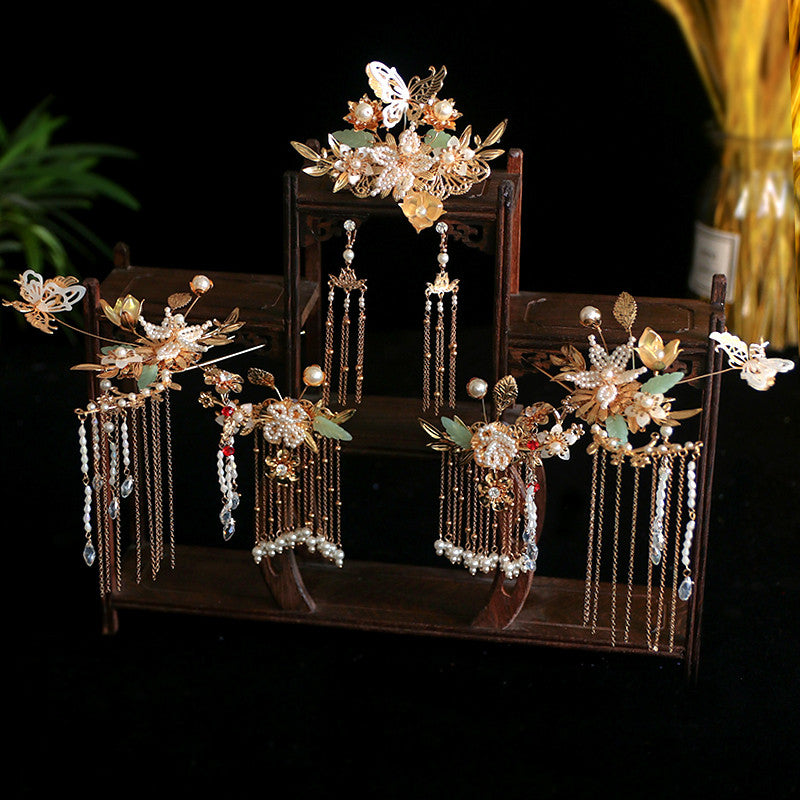 Beaded Tiara Set - Retro Chinese Style