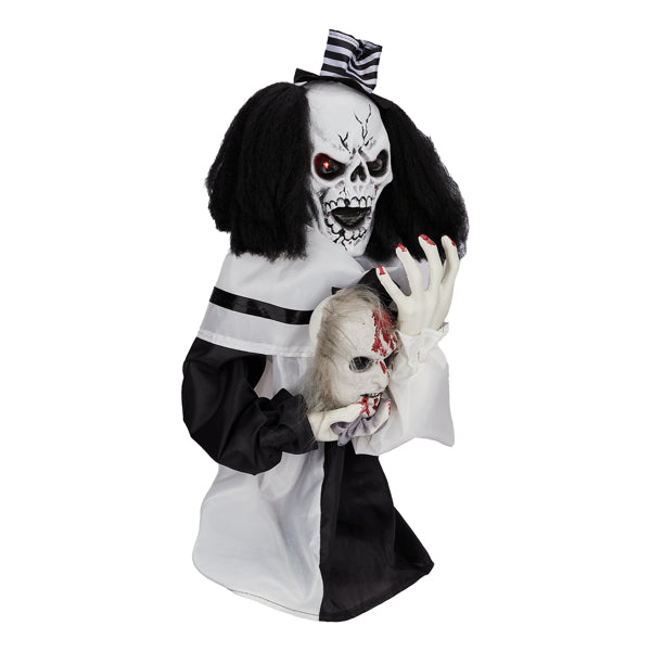 1.8ft Scary Clown Decoration - Sound-Activated Halloween Prop