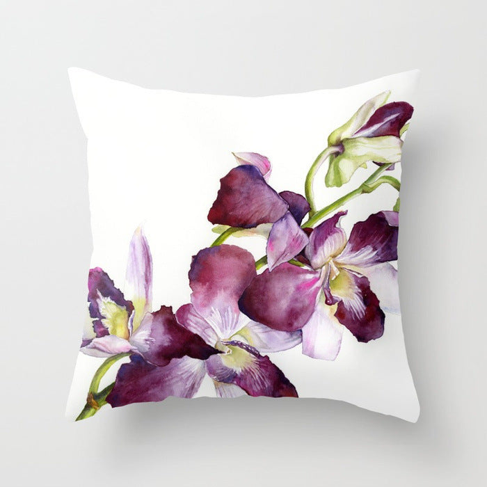 Simple Flower Pillow Cover 45x45cm Modern Cushion Case Polyester