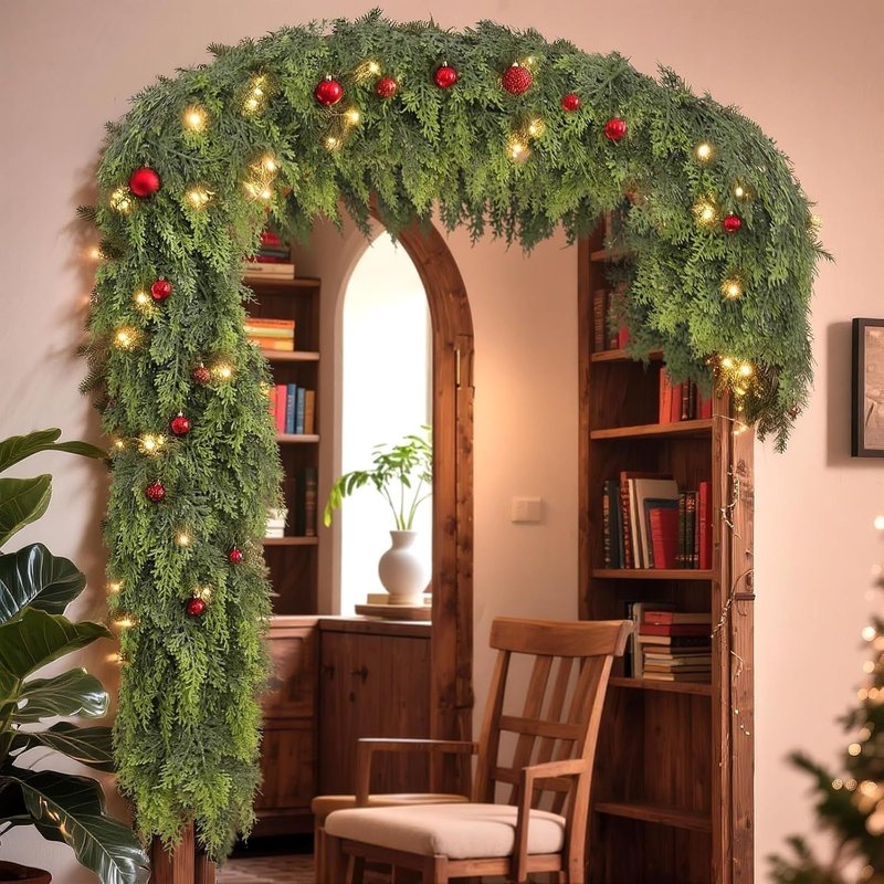 Thickened Cedar Rattan Christmas Decorations Pine and Cypress Set