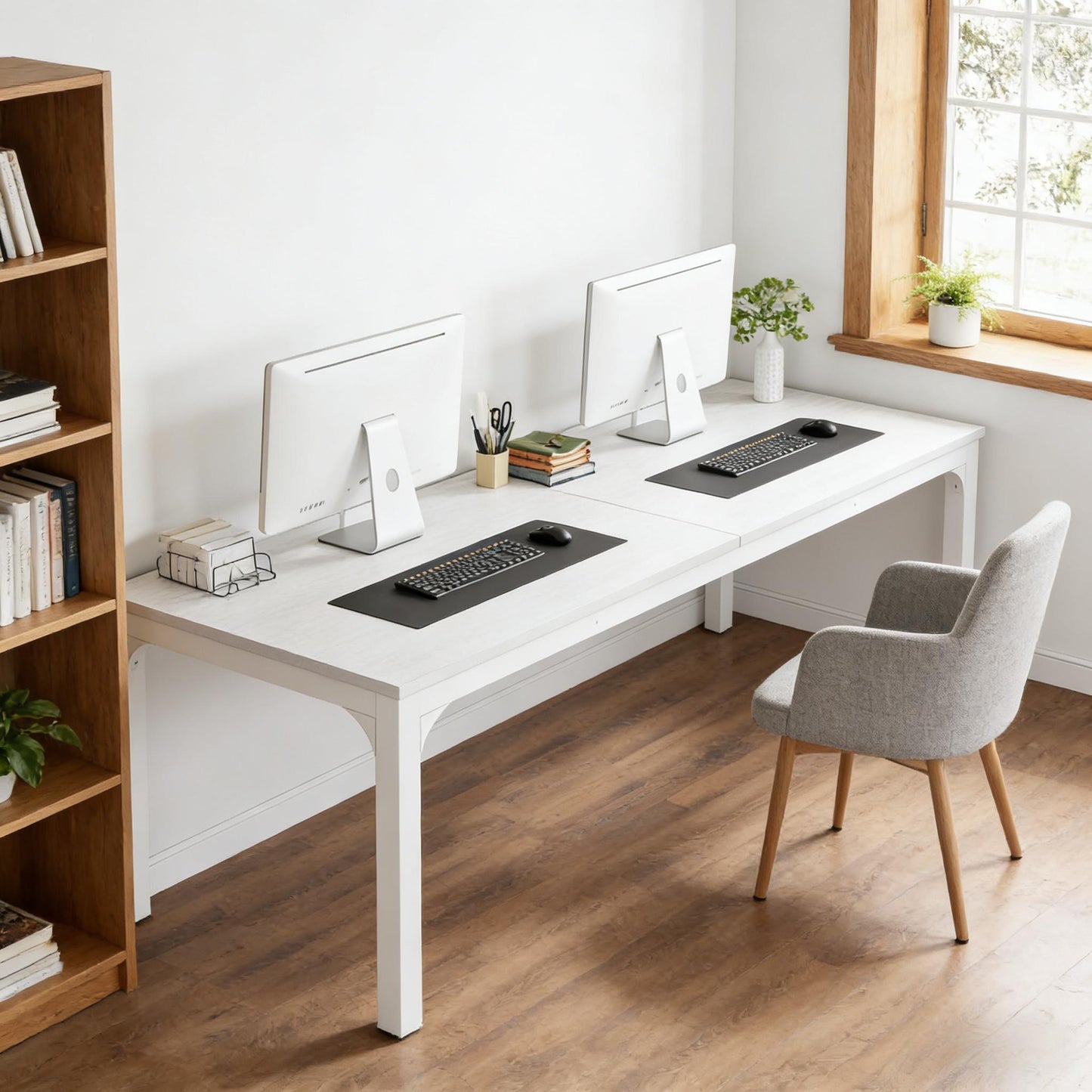 Dual Workspace Desk - Rectangle Computer Desk for Home Office