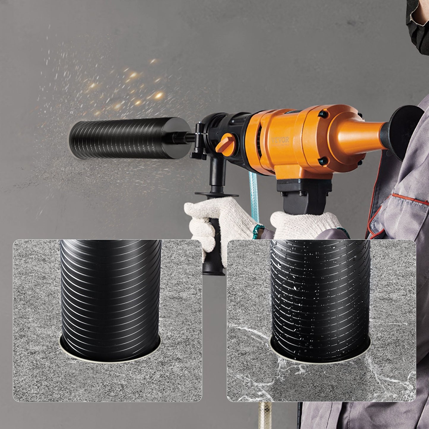 4-Inch Wet Dry Diamond Core Drill Bit for Masonry Concrete Brick with Pilot Adapter