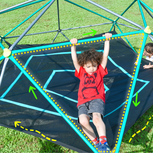 13-Foot Geometric Dome Climber Play Center for Kids - Green