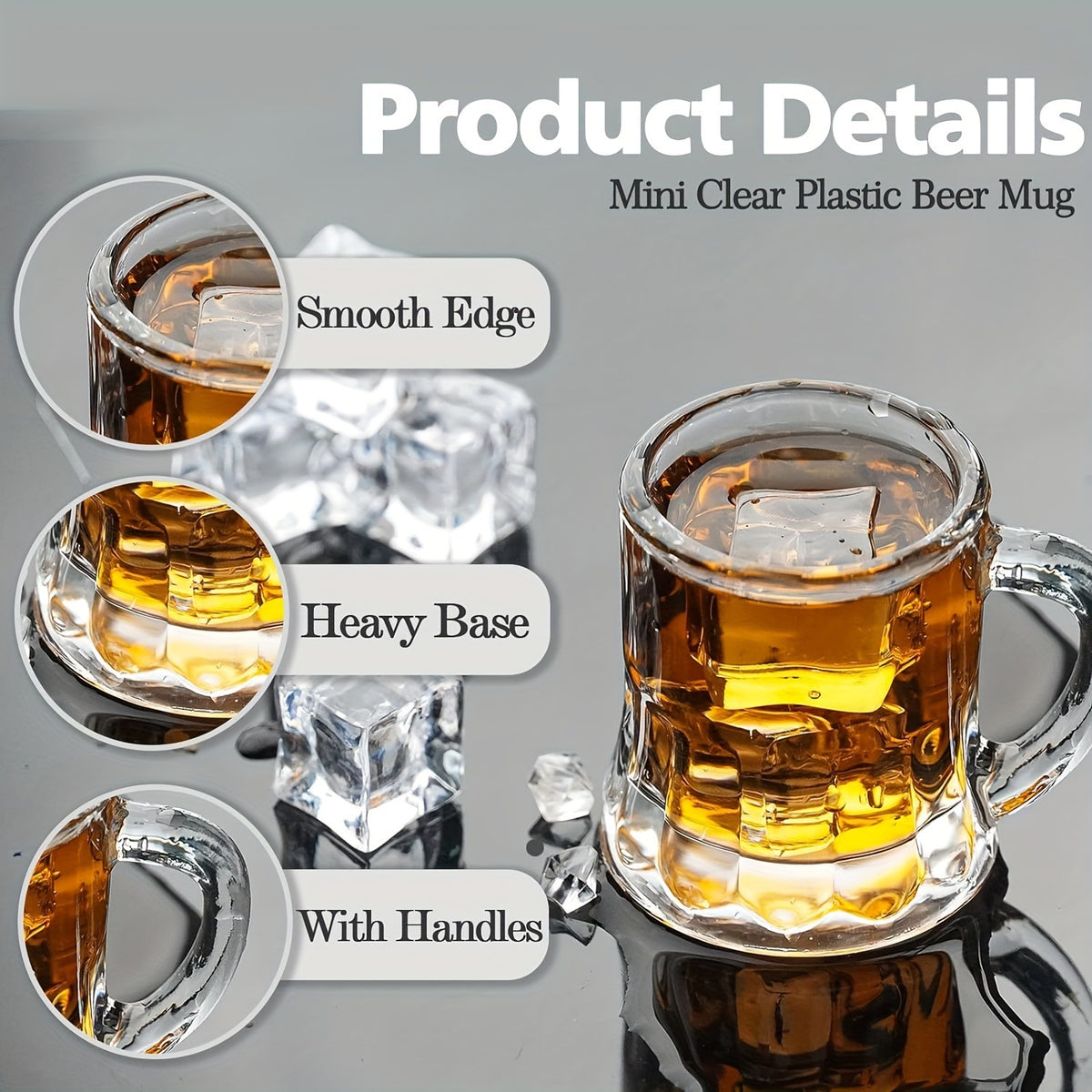 Mini Wine Glass with Handle - 30ml & 60ml Drinkware Set, Modern Style