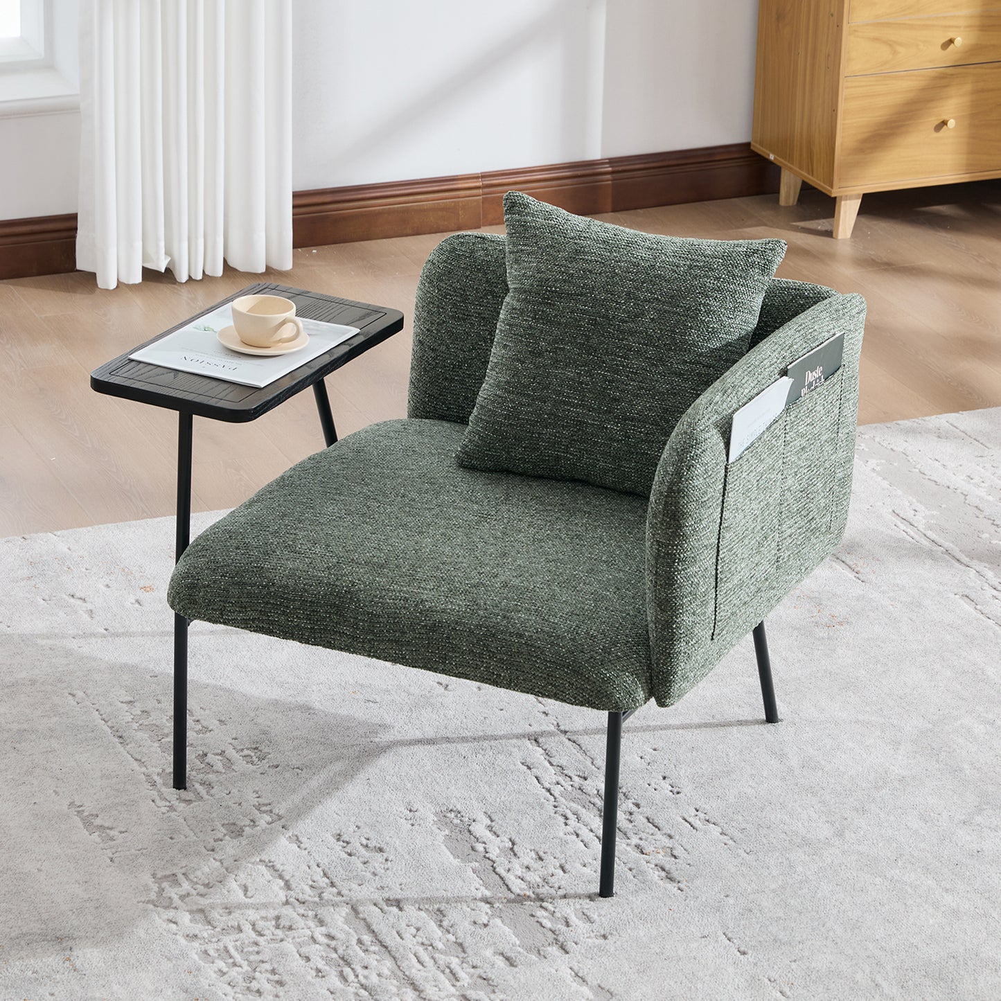 Emerald Leisure Chair with Small Table and Back Pillow