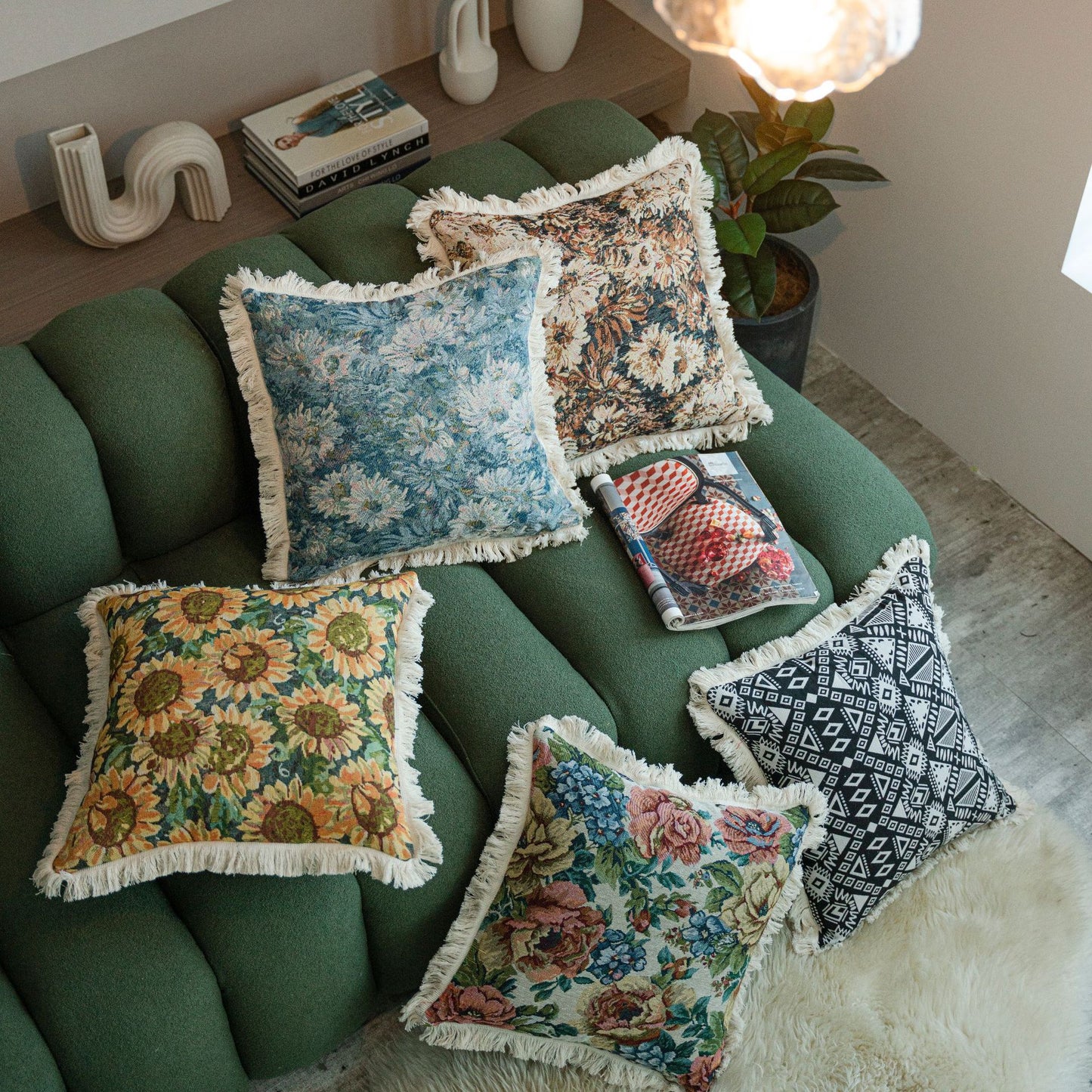 Multicolor Jacquard Sofa Pillow Cases - 45x45cm & 60x60cm Decorative Cushion Covers