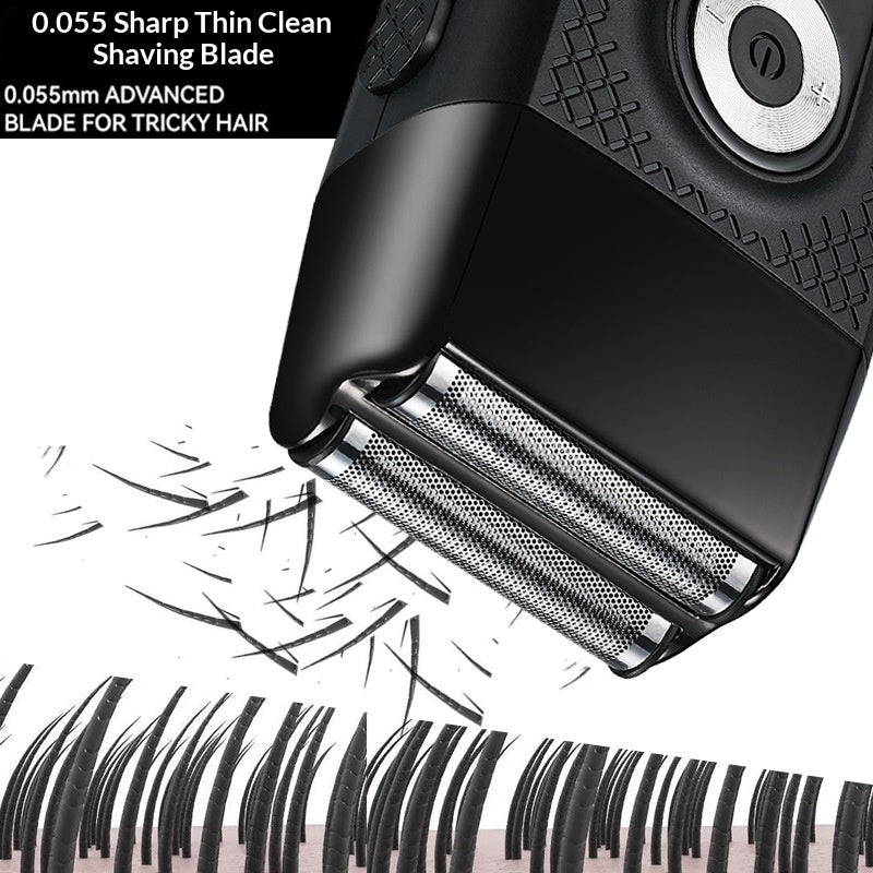Rechargeable Electric Shaver with LED Display – Black