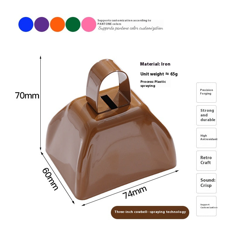 Three-Inch Cowbell Hand Bell for Crafts Home & Party Decorations
