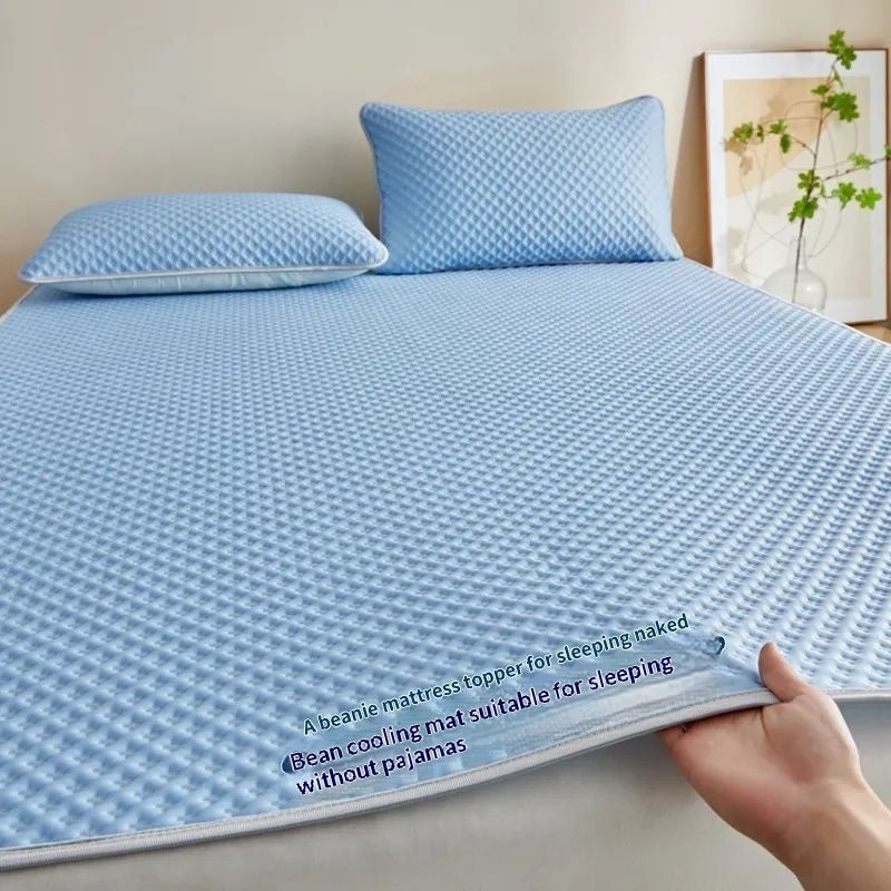 Breathable Summer Cooling Mattress Pad - Ice Silk Bed Mat for Hot Weather