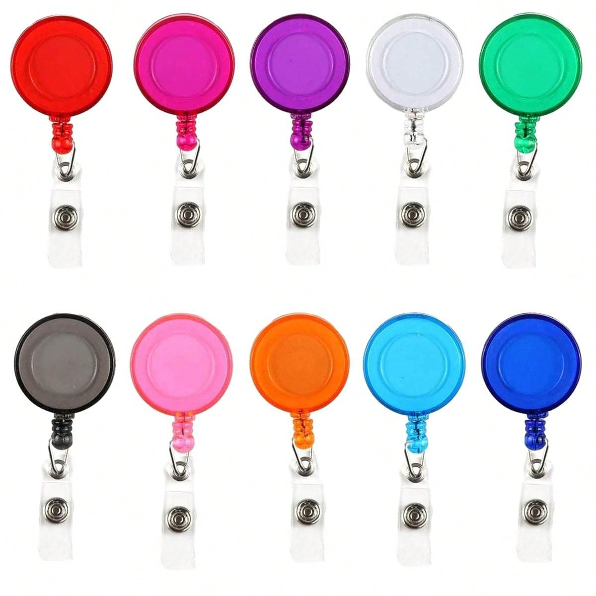 10 Pcs Colorful Retractable Badge Holders - 29.5 Inch