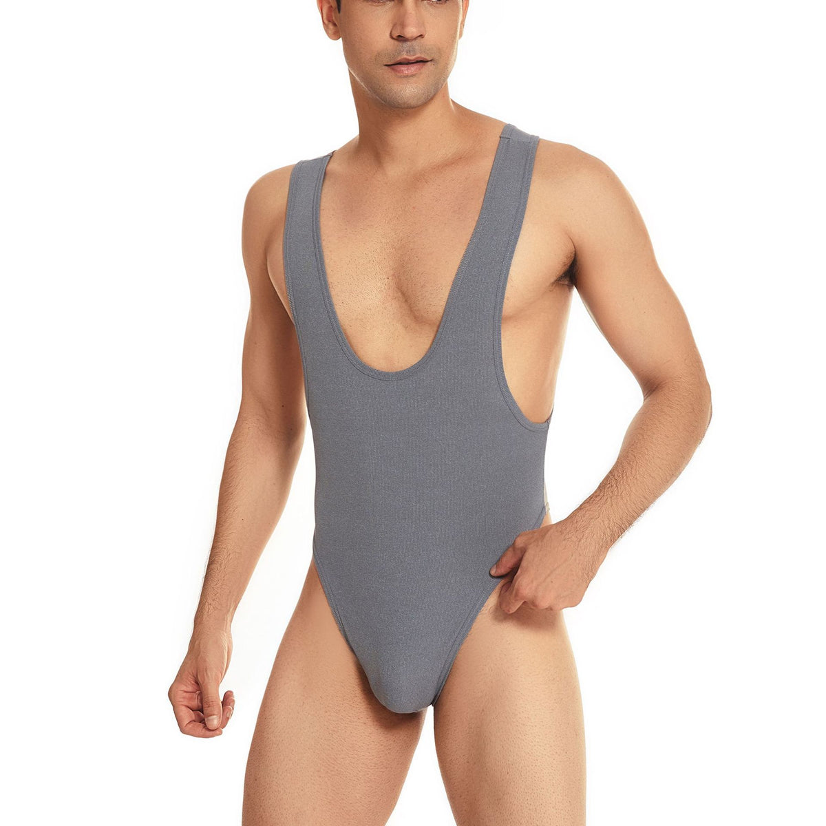 Men's Nylon One-Piece Suit - European & American Style, Multi-Color Options