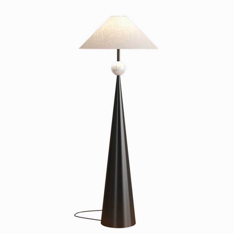 Vintage Floor Lamp for Living Room - Mid-Century Modern Style, Fabric Shade