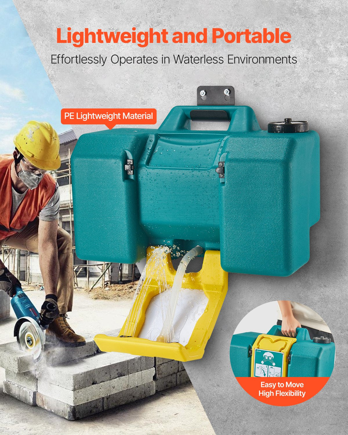 Portable Eye Wash Station - 8-Gal OSHA-Approved Emergency Eyewash Station, Green