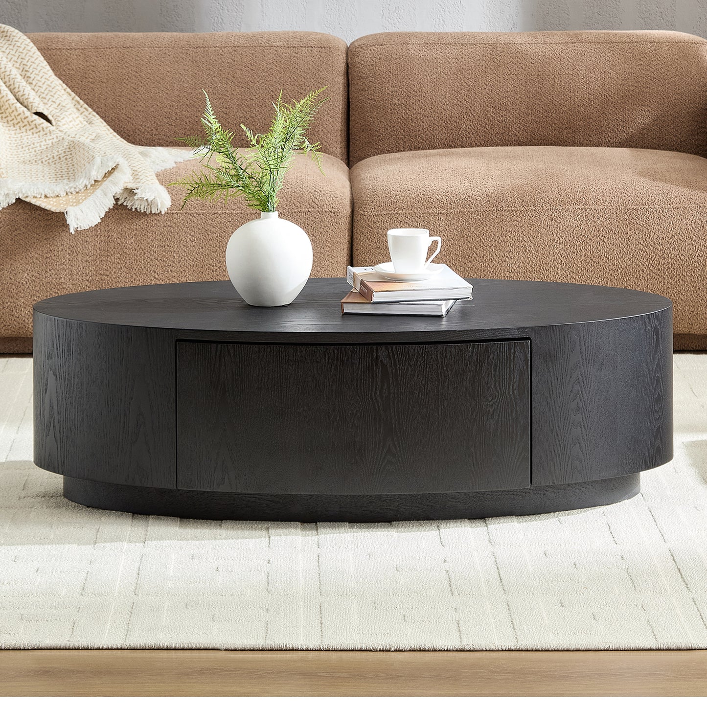 Modern Luxury Oval Coffee Table, Elegant Living Room Accent Piece,No