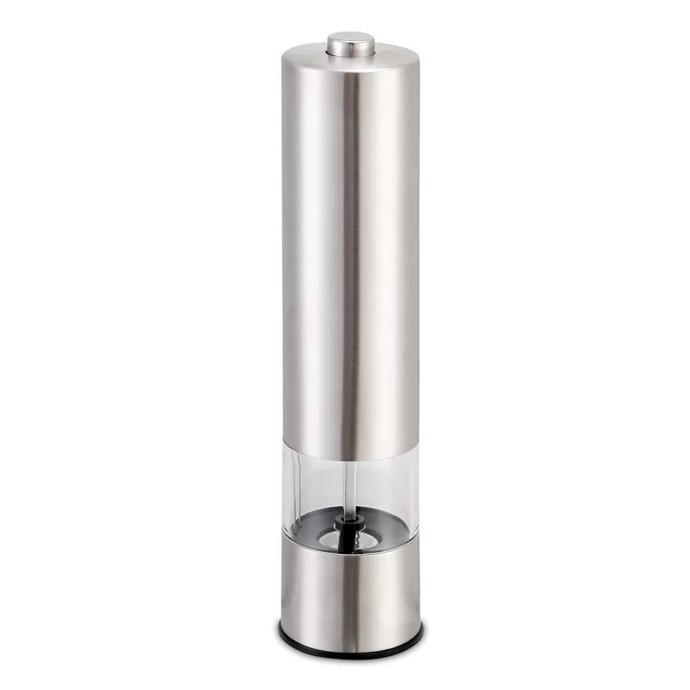 Electric Salt and Pepper Grinder with Adjustable Coarseness - Silver