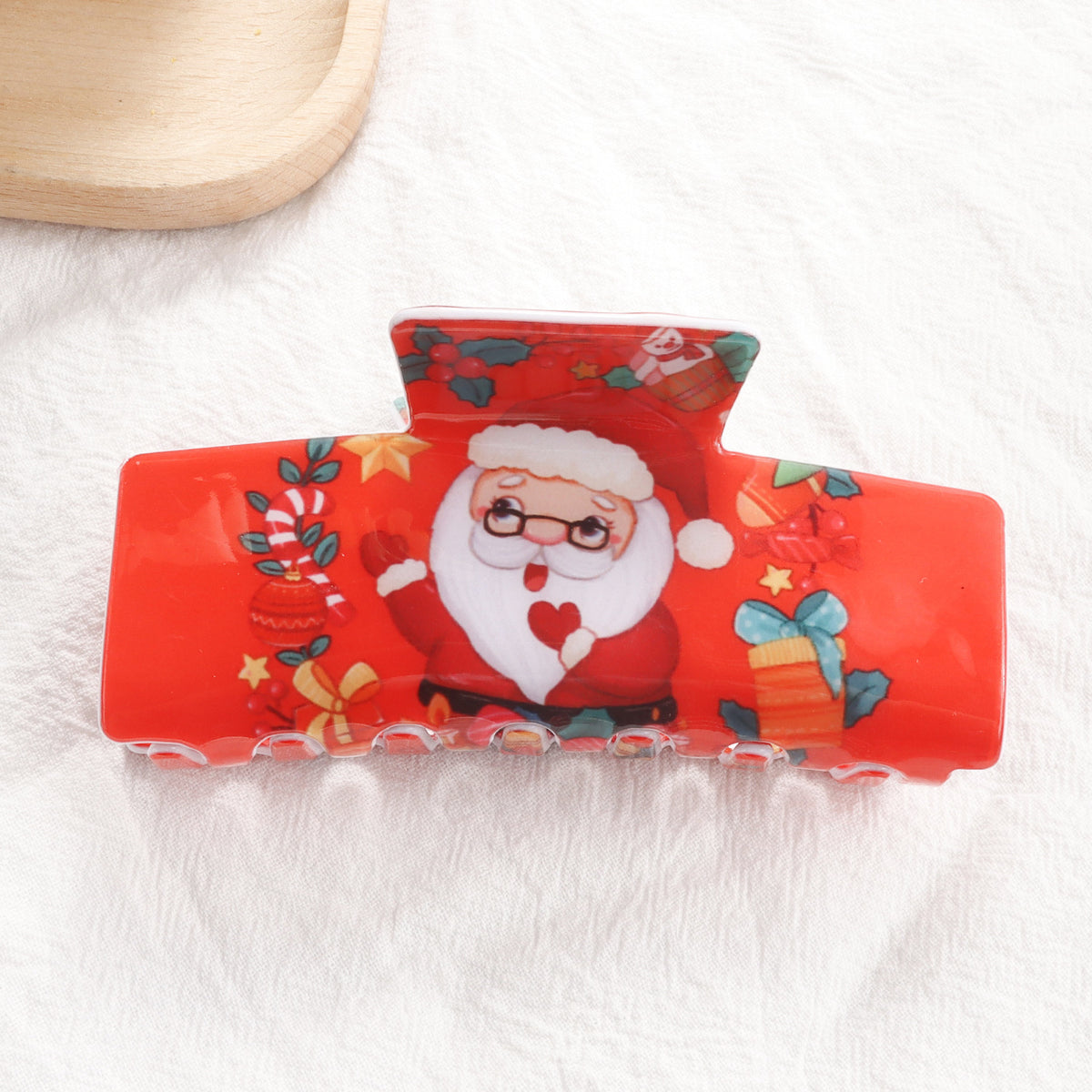 Christmas Snowflake & Santa Hairpin Clip