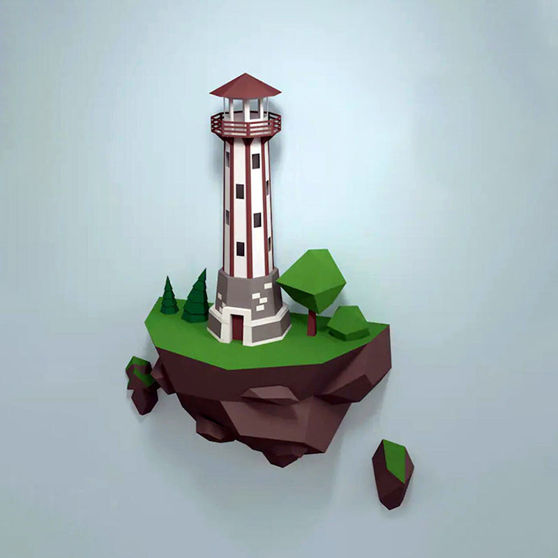 46cm Island Lighthouse Paper Model Wall Hanging Decor - Home & Garden