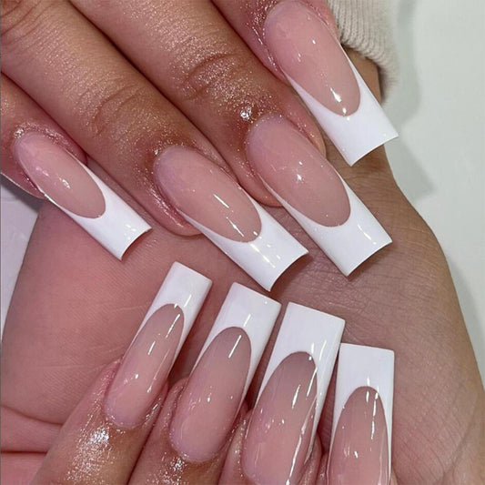 Minimalist French-Style Press-On Nails for Women - Ultra-Thin Seamless Design
