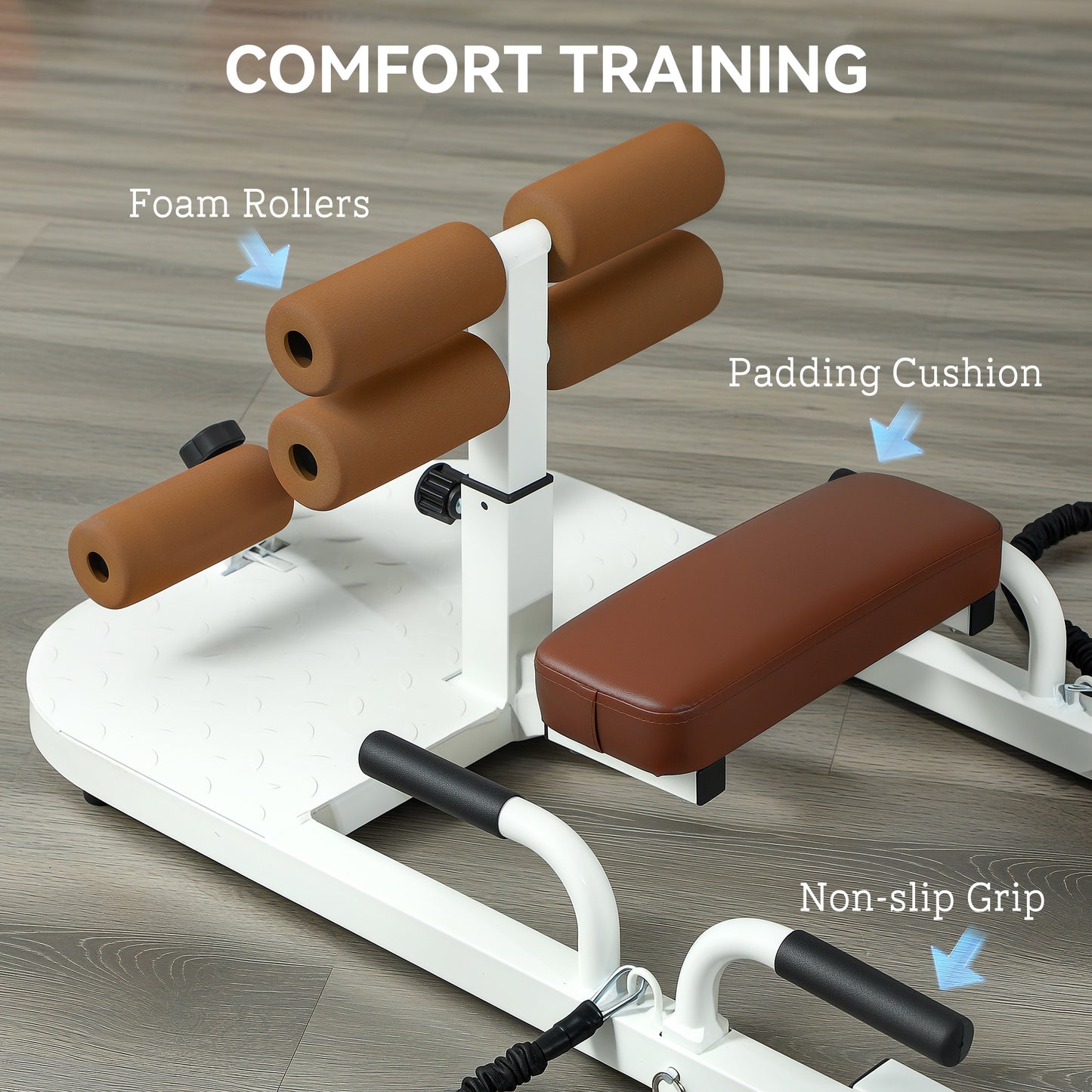 Foldable Hip Thrust & Sissy Squat Machine - White