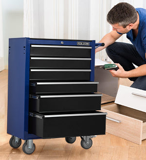 24.2-Inch Metal Rolling Tool Cabinet with Drawers and Locking System