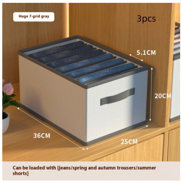 Multi-Grid Bedroom Clothes Storage Box Foldable Stackable Wardrobe Organizer