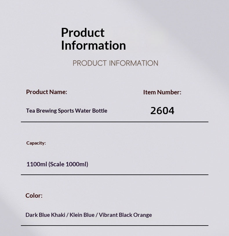 High-Temperature Resistant Outdoor Water Bottle 1100ML Tritan Drinkware