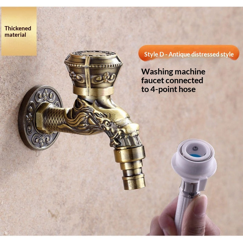 Antique Zinc Alloy Wall-Mounted Faucet for Home & Garden